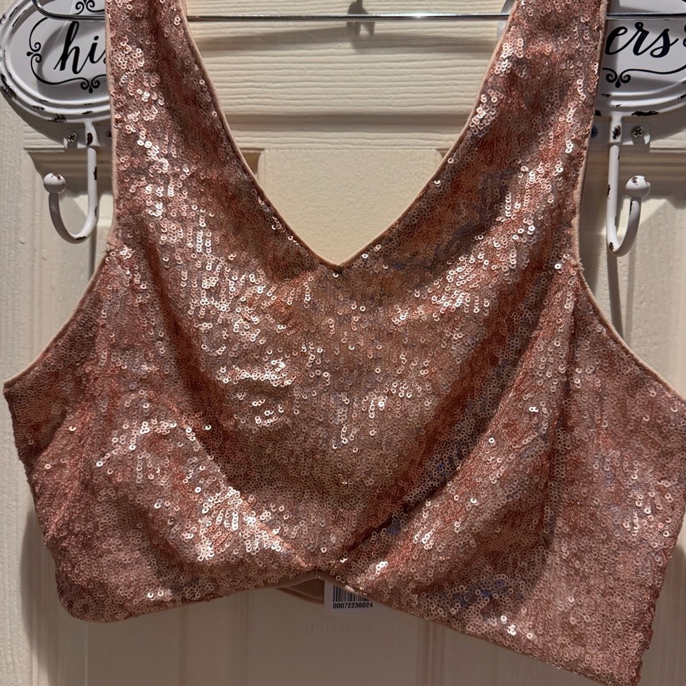 Forever 21 Rose Gold Sequin Top